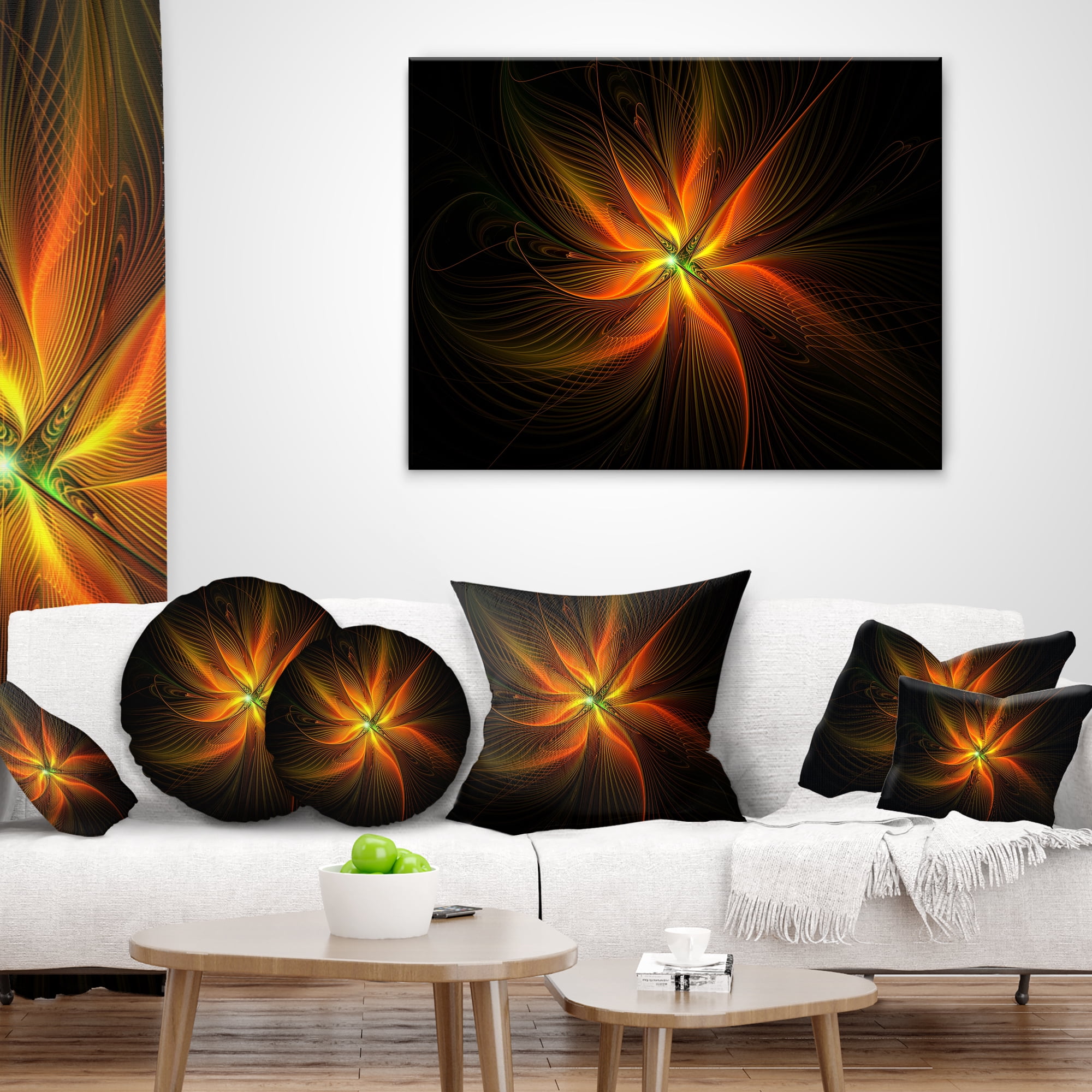 Designart 12" x 20" Gold Polyester Throw Pillow