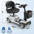 thumbnail image 6 of Flycity 24V 4 Wheel Mobility Scooter for Seniors, Foldable 30 Miles Long Range Electric Scooter with LED Lights and Basket, 20Ah Electric Powered Wheelchair Device for Adults, Silver, 6 of 9