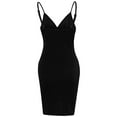thumbnail image 6 of OSFVNOXV Cocktail Dress for Women Retro Velvet Spaghetti Strap V-Neck Bodycon Wrap Skirt Lounge to Work, 6 of 9