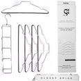 thumbnail image 1 of Closet Spice - 2 Pack - Cintres de Costume Détachables Antirouille Chromés 5 Niveaux, Antidérapants, Poignée en Caoutchouc PVC Noir Rembourrée, Gain de Place, Design Multi-Swing pour Manteaux, Costumes, 1 of 9