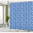 thumbnail image 4 of Ambesonne Retro Shower Curtain, Heart Circle Flower Shapes, 69"Wx84"L, Azure Blue and White, 4 of 4