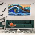 thumbnail image 2 of Lsque Stained Glass Ocean Wave Pattern Party Banner, Festive Banner , Holiday Celebrations and Events for Carnival Birthday Party Festival Decorations-Small, 2 of 8