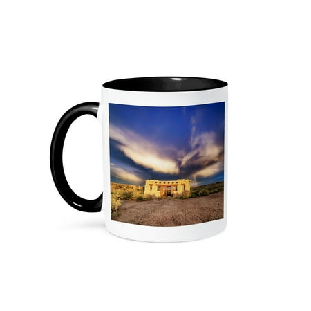 

3dRose Indian Dwelling in Petrified Forest National Park 15oz Two-Tone Black Mug
