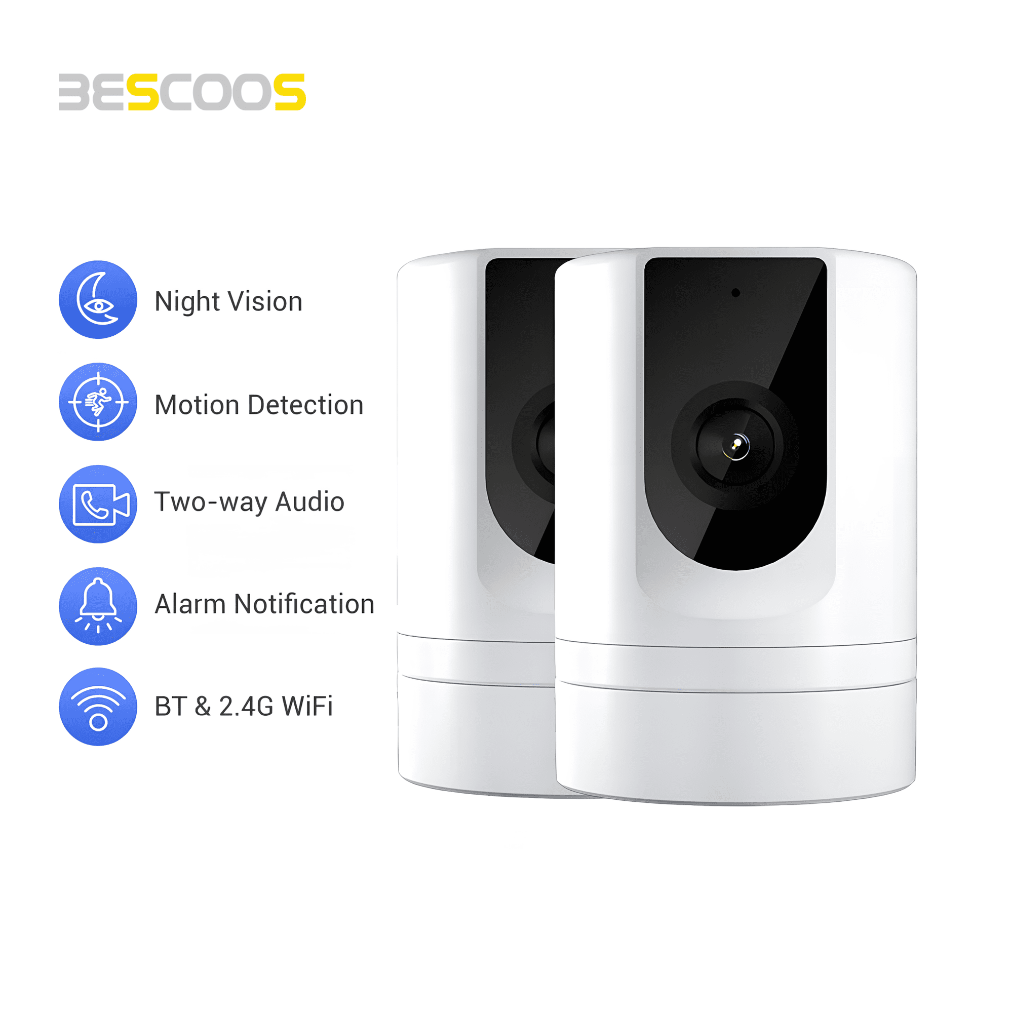 BESCOOS  Indoor Security Baby Camera  Home Security Wifi 1080P Pet Dog 2-Way Talk Camera with Phone App Motion Detection  K11