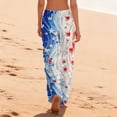 thumbnail image 5 of Women's Independence Day Pants 1776-2026 USA Flag Print Elastic High Waist Lounge Pants Wide Leg Regular Fit Home Wear Comfy Pants, #01 Sky Blue, S, 5 of 5
