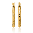 thumbnail image 3 of 10K Solid Yellow Gold 2mm Round Tube Medium Hoop Earrings, 3 of 10