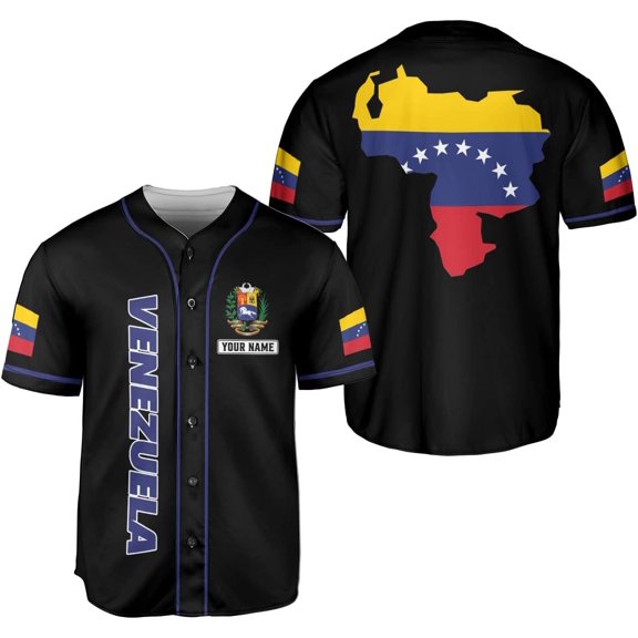 Personalized Name Venezuela Baseball Jersey Shirt, Venezuela Jersey for Men and Women Baseball Jersey Shirt Unisex S-5XL (S)