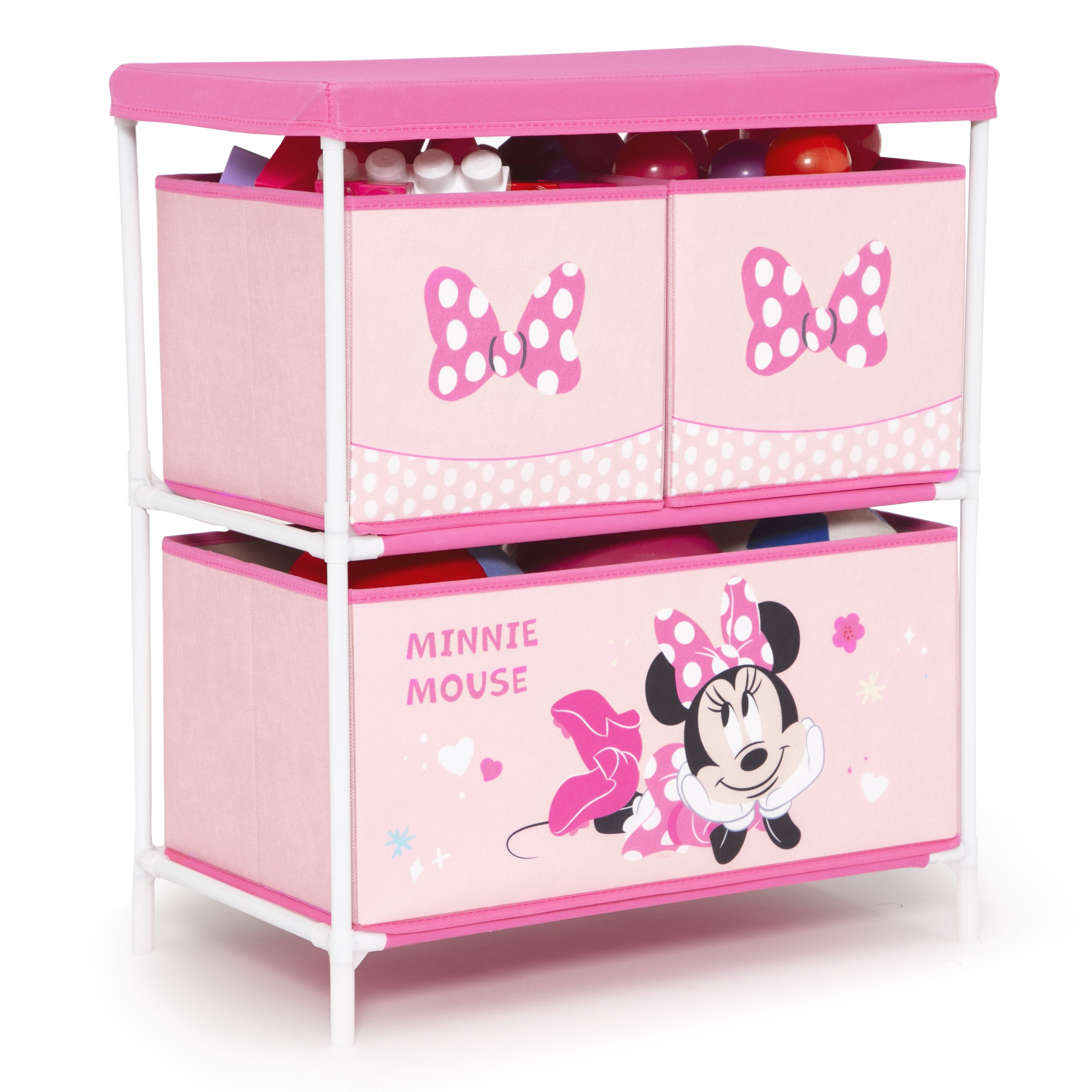Minnie Mouse 3-Piece Toddler Bedroom Set by Delta Children - Includes Toddler Bed, Chair Desk and Toy Organizer, Pink