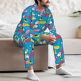 thumbnail image 7 of Honeii Color Dachshund Dog Pattern Mens Pajamas Set,2pcs Men's Lounge Long Sleeve Sleep Shirt and Pajama Bottoms Sleepwear Set,Mens Pjs Sets-Small, 7 of 7