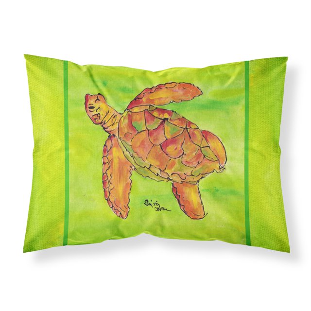 "Caroline's Treasures 8376 ALMOHADA Funda de almohada estándar de tela que absorbe la humedad de tortuga, grande, multicolor" Caroline's Treasures 8376PILLOWCASE