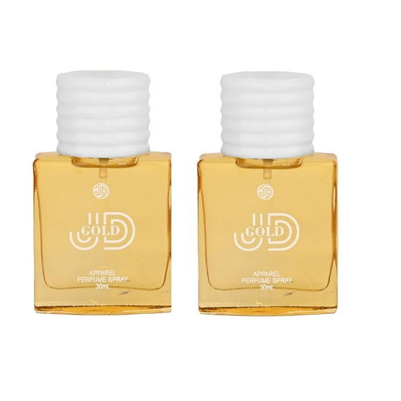 JD International JD Gold Apparel Perfume Spray For Men & Women Pack Of 2x 30ml - 1.02 Fl.oz. Each | Exquisite Apparel Scent For Unparalleled Elegance | Valentine's Day Gift