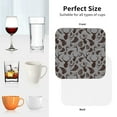 thumbnail image 6 of Honeii Brown Moose with Pinecones Print Leather Coaster Set of 4, Ideal for Safeguarding Your Furniture from Drinks Spills and Effortless Cleanup-Square, 6 of 6