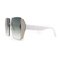 thumbnail image 3 of Womens Glitter Luxe Rimless Chic Butterfly Designer Sunglasses White Green, 3 of 4