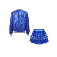 thumbnail image 2 of TiaoBug Girls Sequin Hip Hop Jazz Dance Outfits Disco Party Dress 2-Piece Jacket and Mini Skirt Set Royal Blue 14, 2 of 7