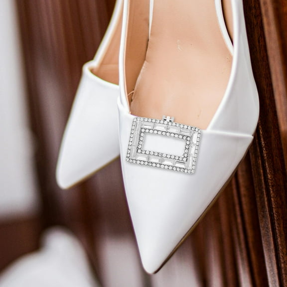 ELAYARD Shoe Clips for Women Shoe Clip Glass Crystal Silver 1Pcs Dinner Party