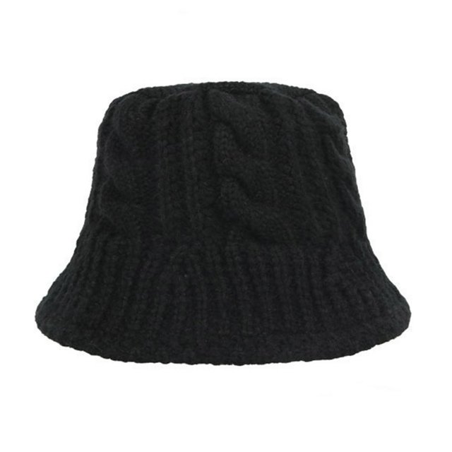 Fisherman Hat Breathable Twist Braid Solid Color Sun Protection Plush Bucket Cap for Winter