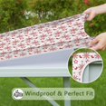 thumbnail image 6 of Red Christmas Snowflake Pattern Square Fitted Tablecloth with Elastic Edge,Square Table Cover,Washable Elastic Table Cover for Home Kitchen Party Decor 36"x36", 6 of 6
