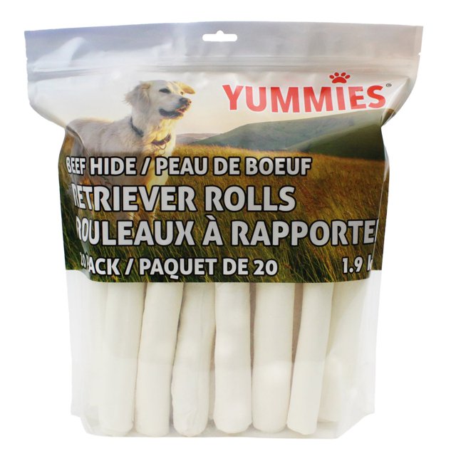 Yummies Rouleaux Retriever 9-10 Pouces, Lot de 20