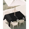 thumbnail image 3 of 54x80 Inch Outdoor Tablecloth with Umbrella Hole Zipper Rectangle Solid Black Rectangular Tablecloths Outside Waterproof Retro Minimalism Abstract Denim Texture Patio Table Cover for Picnic Party, 3 of 8