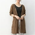 thumbnail image 2 of Women'S Trendy Cardigan Cozy Clothing Elegent Casual Fall Fashion Long Sleeve Open Front Jacket Loose Lightweight Jacket Coffee XXL, 2 of 8