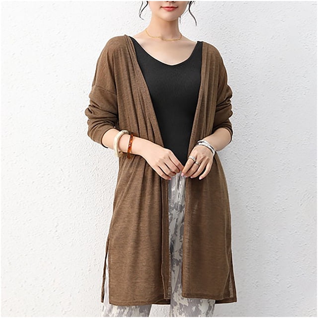 LOVZFMLL Cardigan pour Femmes Cardigan Chemise à Manches Longues