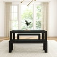 thumbnail image 3 of Plank+Beam Modern Dining Table Set with 2 Benches, Solid Wood Kitchen Table for Dining Room/Kitchen, Seats 6, 72", Black Wirebrush, 3 of 8