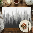 thumbnail image 3 of Placemats Set of 4, Forest Tree Placemats Set of 4, Misty Forest Landscape Nature Gray Tablemats Placemat Table Decoration for Kitchen Table Dinner Party Home Decor Indoor Outdoor 13x19 Inch, 3 of 8