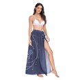 thumbnail image 2 of FORMRS Womens Long Sarong Beach Wrap Semi-Sheer Bikini Skirt Bathing Swimsuit Cover Up, White Cat Planet, 2 of 7