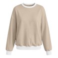 thumbnail image 5 of Chiccall Women's Fleece Crewneck Sweatshirt, Long Sleeve Loose Fit Pullover Casual Tops for Women, 5 of 9