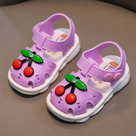 

Summer Children Toddler Baby Girls Boys Fruit Sandals Shoes Slippers Purple 19
