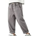 thumbnail image 2 of HAOTAGS Boys School Pants (1-10) Elastic Waist Pocket Casual Cotton Sports Pants Gray Size 2T, 2 of 6