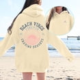 thumbnail image 2 of Puliio Women's Hoodie Coastal Cowgirl Sunset Wave Graphic Print Oversized Soft Long Sleeve Vacation Sweatshirt With Front Pocket, 2 of 5
