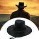 thumbnail image 3 of Sombrero De Vaquero Mujer Elegante Sombrero De Sol Informal Para Viajes Camping Escenario Rendimiento Negro, 3 of 8