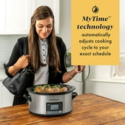 Crockpot™ 6-Quart Slow Cooker with MyTime™ Technology, Programmable Slow Cooker, Stainless Steel