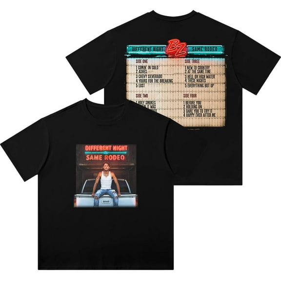 Bailey Zimmerman DNSR Cover Wash T-Shirts Different Night Same Rodeo Women Men Cotton Short Sleeve