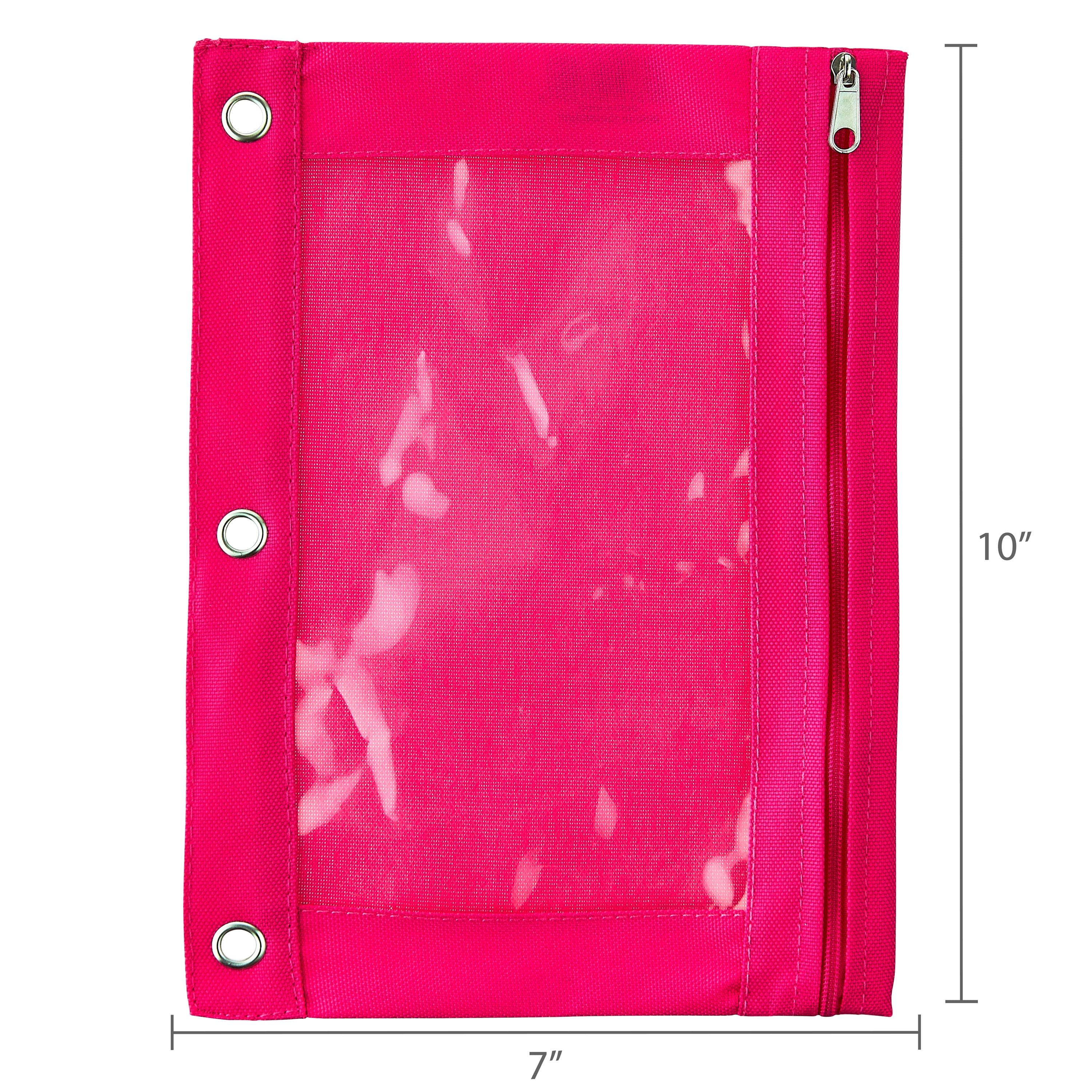Pen+Gear Solid Pink 3-Ring Binder Pouch