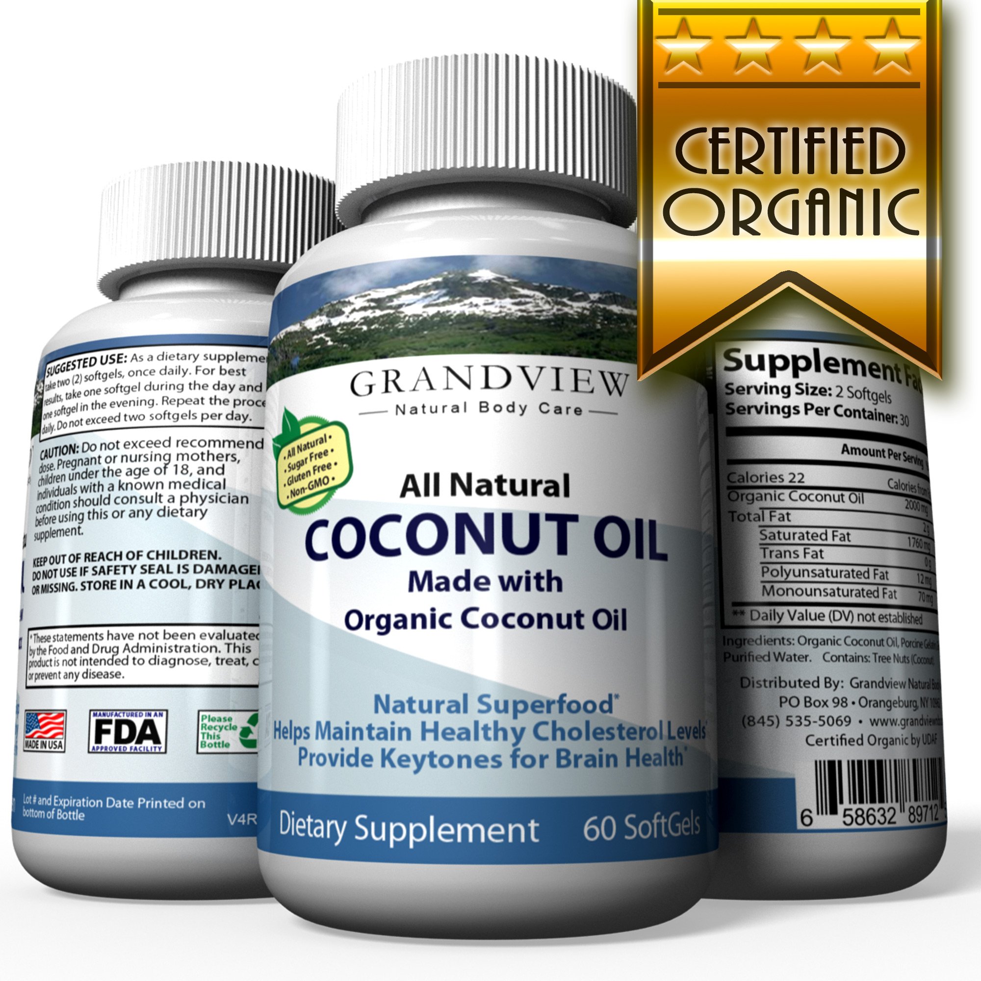 Organic Coconut Oil Gel Capsules Boosts the Immune System Increases
