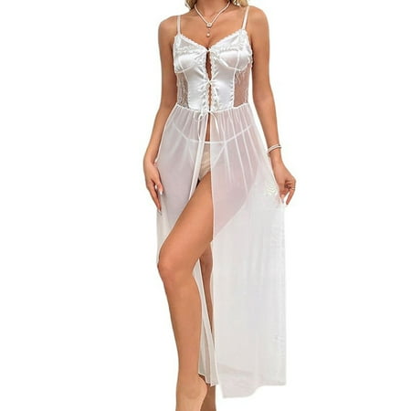 Women s Nightgowns Babydoll Dress Sexy White Dress Mesh Nightgown Sexy Sleepwear For Women