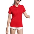 thumbnail image 3 of Grianlook Men Casual Lapel Neck Tee Solid Color Short Sleeve Pullover Running Buttons Polo Shirt, 3 of 3