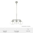 thumbnail image 7 of Hunter - Saddle Creek 3-light Brushed Nickel, Medium Size Chandelier, Dimmable, Schoolhouse Style, Candle Shaped, for Bedrooms, Dining, Living Rooms - 19356, 7 of 7