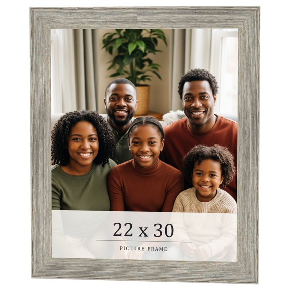 22x30 Frame Grey Real Wood Picture Frame Width 1.5 Inches | Interior Frame Depth 0.5 Inches | Barn