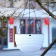 thumbnail image 3 of Modern Honeycomb Embossed Resin Hanging Planter for Indoor Outdoor Plants, Self Watering Hanging Basket Plant Flower Pot, Flower Planter Pot with Drainer and Chain, 3 of 6