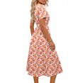 thumbnail image 4 of UVN Women Summer Dresses Short Sleeve V Neck A-Line Midi Dress Ladies Boho Beach Floral Print Sundress, 4 of 9