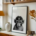 thumbnail image 5 of baby monkey - Photography Animal Wildlife Black and White Portrait Nature Illustration Black Framed Wall Art Print 12 x 18 inches, 5 of 8