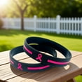 thumbnail image 4 of Pink Ribbon Silicone Bracelet Breast Health Awareness Day Wristband Women Health Support Charity Fundraiser Accessory, 4 of 6