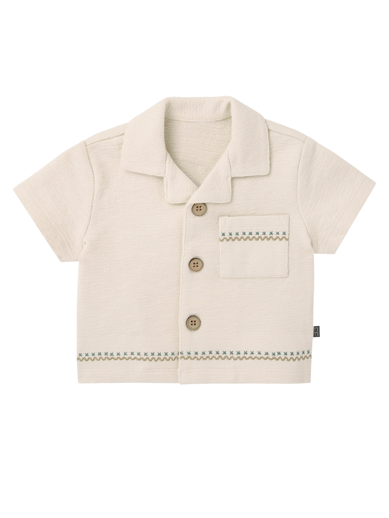 Modern Moments by Gerber Baby Boy Button Down Shirt and Short Outfit Set, 2-Piece, 0/3 Months - 24 Months