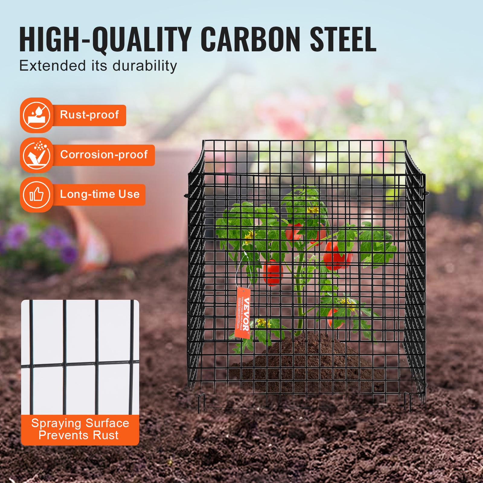 VEVOR 10 pack Plant Protector from Animals, 12'' x 12'' Chicken Wire Plant Protector, Plant Cages for Outdoor Plants, Flowers & Vegetables, Keeps Bunny Chicken Squirrels Out, 40pcs Metal Mesh