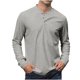 thumbnail image 1 of pstuiky manga larga para hombre, Camiseta deportiva informal de manga larga con botones y cuello en V para hombre Tops de talla grande para hombre xxxl, 1 of 6