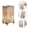 thumbnail image 2 of Soporte de la bola de algodón: Caja dispensadora de contenedores de plástico con almohadilla de algodón, caja en relieve para baño, organizador de almacenamiento para el hogar, 2 uds., 2 of 5