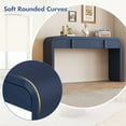 thumbnail image 5 of Euroco 55" Unique Curved Console Table with 2 Storage Drawers, Fluted Accent Entryway Table Sofa Table for Hallway Living Room Foyer,Navy Blue, 5 of 8